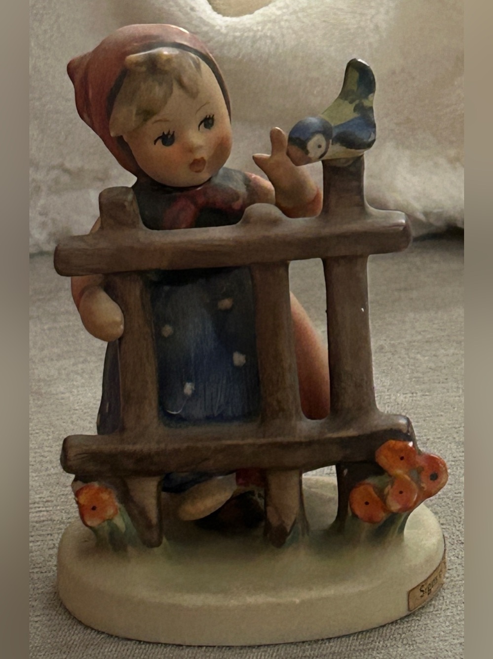 Hummel Signs of Spring Figurine 203 Goebel TMK5 Signed W. Germany, artist signed